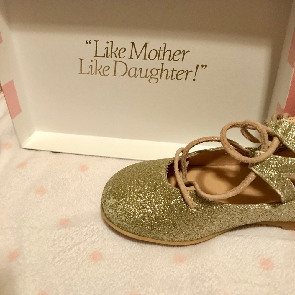 Aquazzura mini ballerina glitter gold shoes